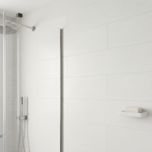 Veronica White Linear Décor Matt Ceramic Wall Tile 300mm x 600mm (7 per Box)