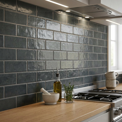 Clay Ocean Gloss Ceramic Wall Tile 64mm x 130mm (60 per Box)