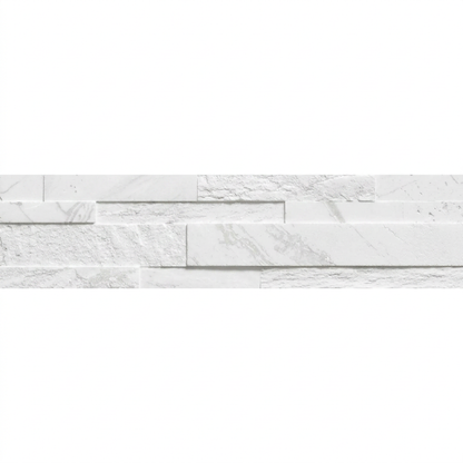 Oswald White Split Face Matt Porcelain Wall Tile 150mm x 610mm (11 per Box)