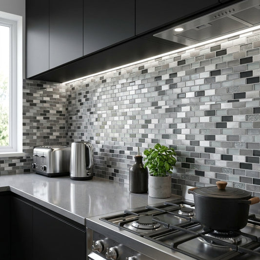 Platinum Glass/Metal Mix Wall Mosaic 300mm x 300mm (10 per Box)