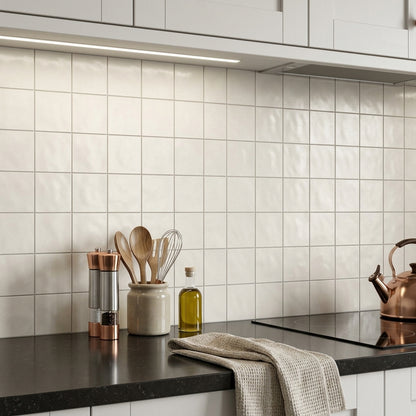 Bumpy Beige Gloss Ceramic Wall Tile 150mm x 150mm (44 per Box)