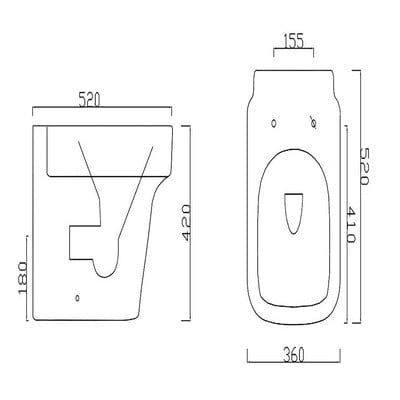 Medici Back to Wall Toilet with Soft Close Seat - Aqua