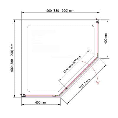 Purity Dedicated Pentagonal Shower Tray - All Sizes - Aquaglass