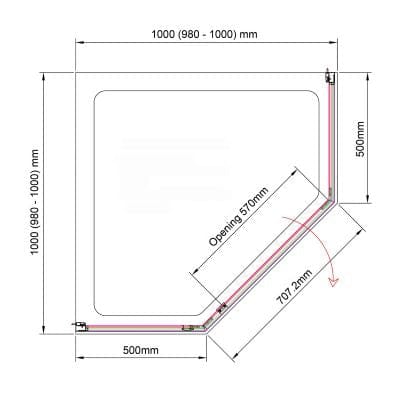 Purity Dedicated Pentagonal Shower Tray - All Sizes - Aquaglass
