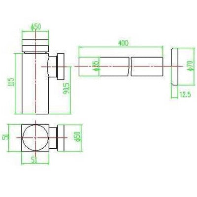 Minimalist Bottle Trap - All Finishes - Aqua