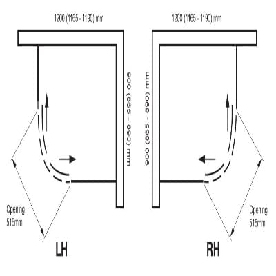 Identiti 2 Door Shower Quadrant - April