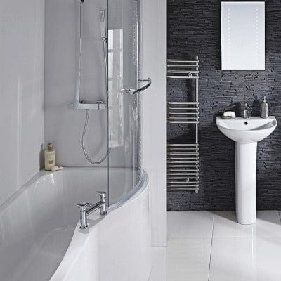 Compact P Shower Bath Set - Right Hand - Aqua