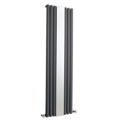 Moda Vertical Aqua Steel Radiator with Mirror - All Sizes - Aqua