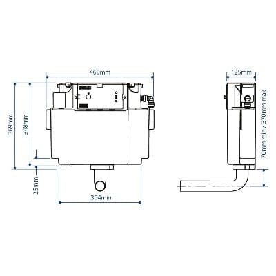 Concealed Cistern with Side Inlet - Aqua