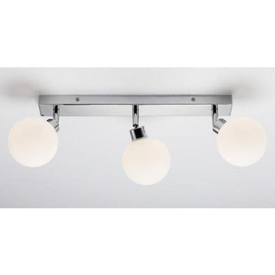 Geo Bar Frosted Glass Triple Spotlight - All Finishes - Aqua