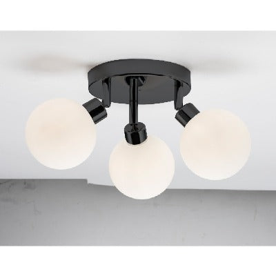 Geo Round Frosted Glass Triple Spotlight - All Finishes - Aqua