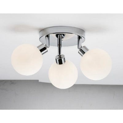 Geo Round Frosted Glass Triple Spotlight - All Finishes - Aqua
