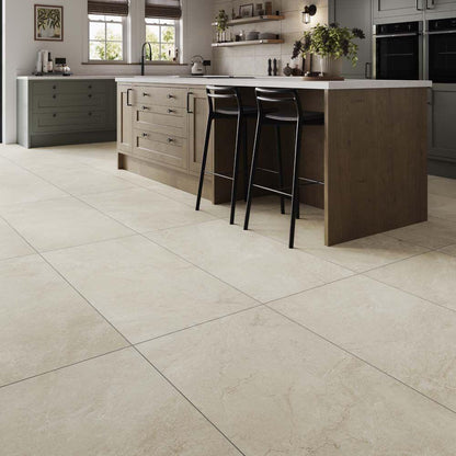 Slate Mix Cream Porcelain Wall & Floor Tile 600mm x 1200mm (2 per Box)