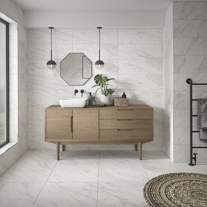 Terma White Matt Ceramic Wall Tile 250mm x 750mm (7 per Box)
