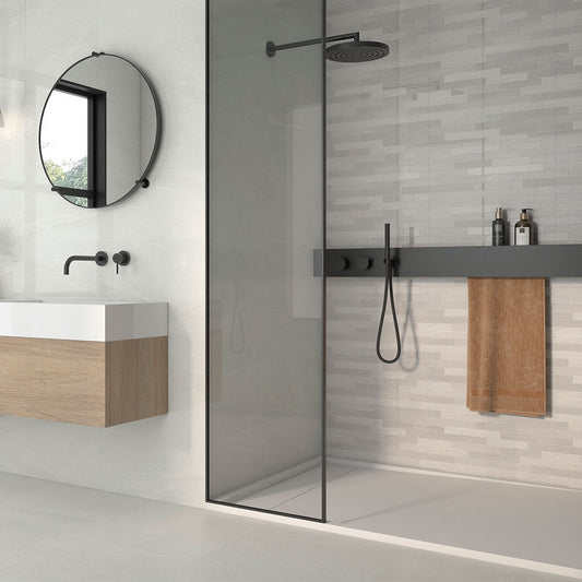 Norwick White Décor Gloss Ceramic Wall Tile 595mm x 295mm (8 per Box)