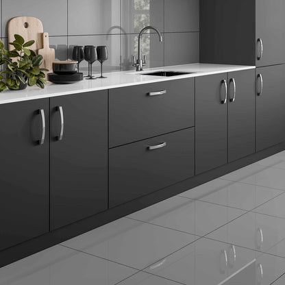 Space Grey Polished Porcelain Wall & Floor Tile - All Sizes