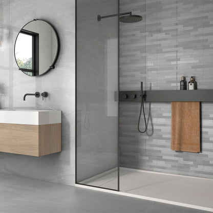 Norwick Grey Décor Gloss Ceramic Wall Tile 595mm x 295mm (8 per Box)