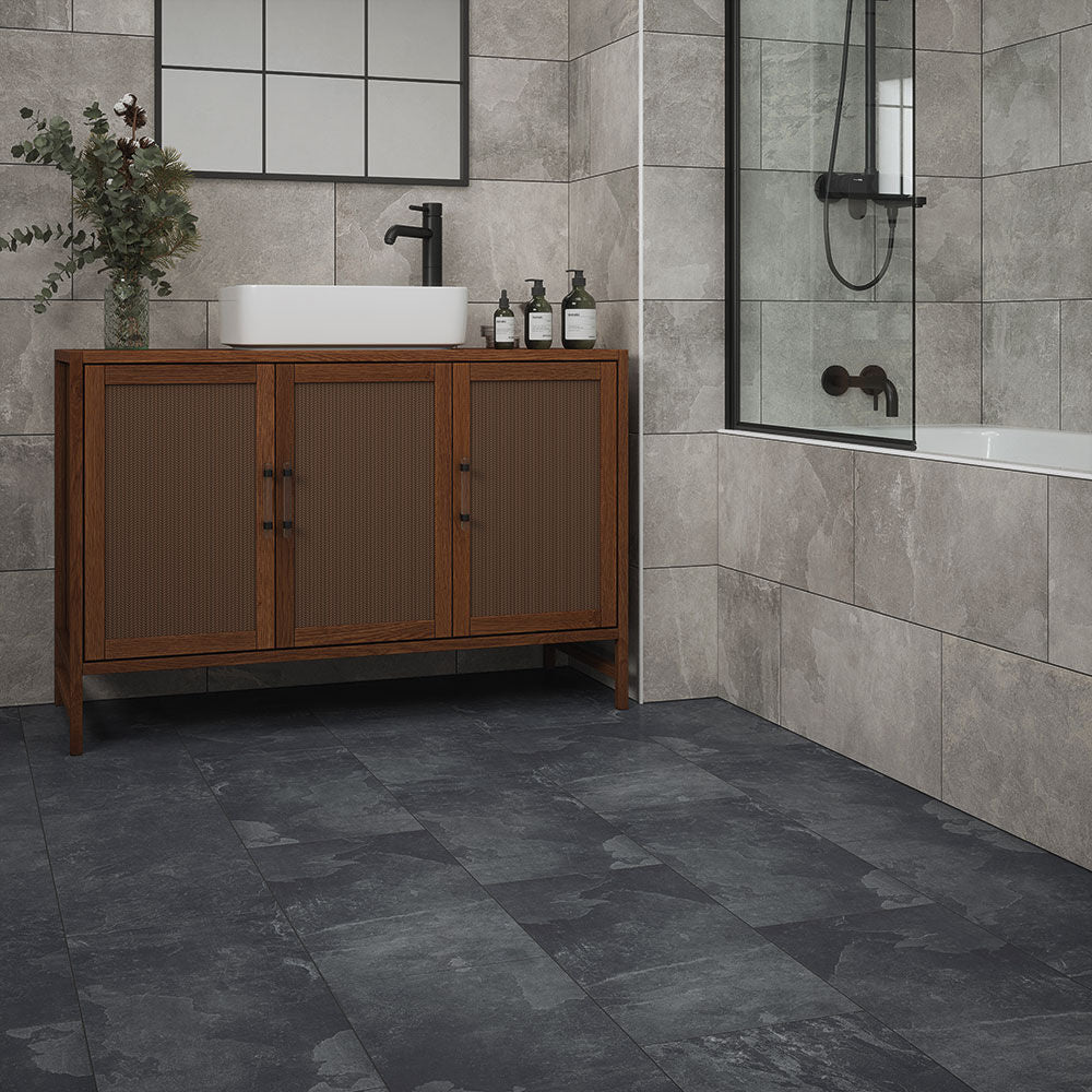 Loop Grey Matt Porcelain Wall & Floor Tile 308mm x 615mm (7 per Box ...