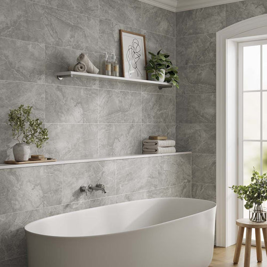 Hugo Grey Matt Ceramic Wall Tile 300mm x 600mm (8 per Box)