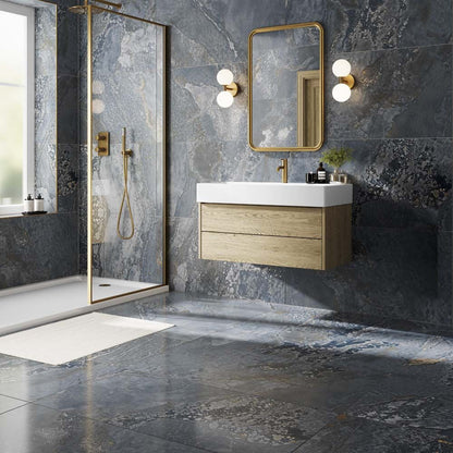 Planet Blue Semi-Polished Porcelain Wall & Floor Tile 1198mm x 598mm (2 per Box)