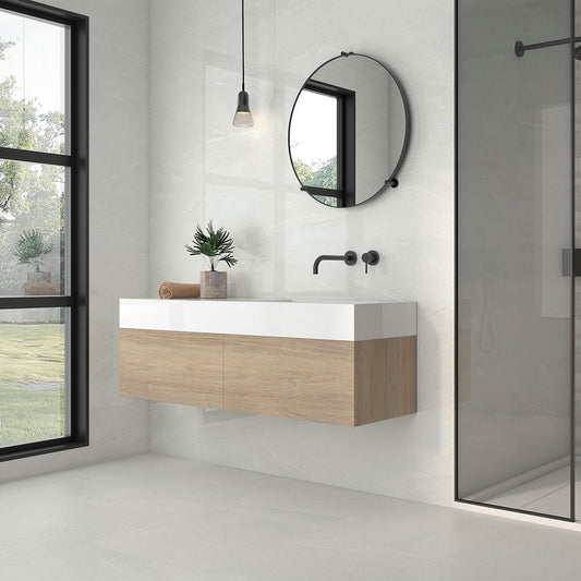 Norwick White Matt Porcelain Wall & Floor Tile 595mm x 595mm (4 per Box)