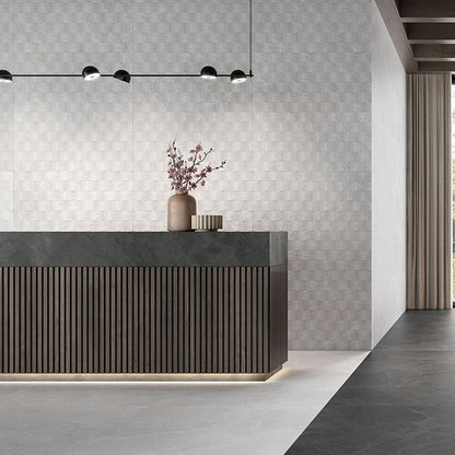 Masaya White Décor Matt Porcelain Wall Tile 1200mm x 600mm (2 per Box)