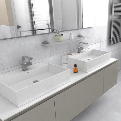 Loft White Waves Décor Matt Porcelain Wall Tile 298mm x 600mm (7 per Box)