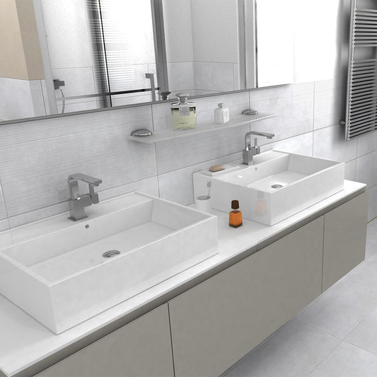 Loft White Waves Décor Matt Porcelain Wall Tile 298mm x 600mm (7 per Box)