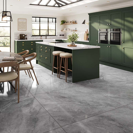 Selene Silver Polished Porcelain Wall & Floor Tile 1000mm x 1000mm (2 per Box)