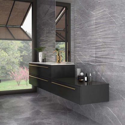 Kingston Graphite Gloss Ceramic Wall Tile 600mm x 300mm (8 per Box)