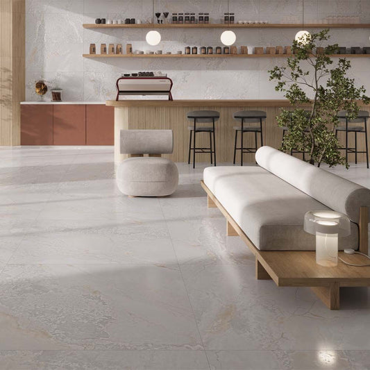 Planet White Semi-Polished Porcelain Wall & Floor Tile 1198mm x 598mm (2 per Box)