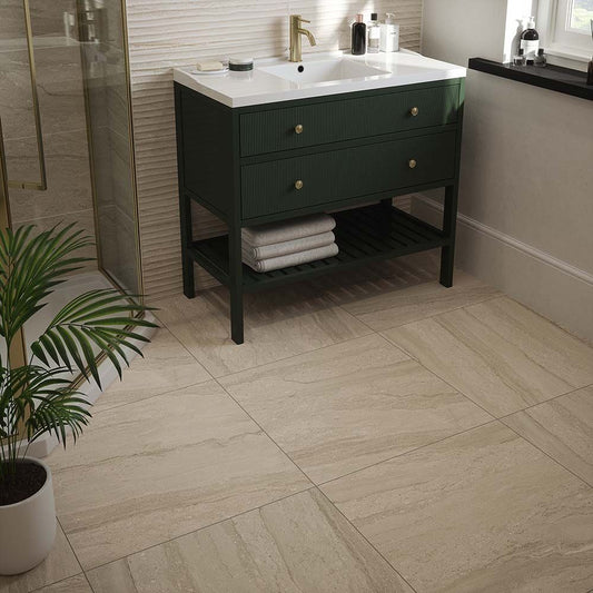 Laurent Beige Matt Porcelain Wall & Floor Tile 600mm x 600mm (3 per Box)