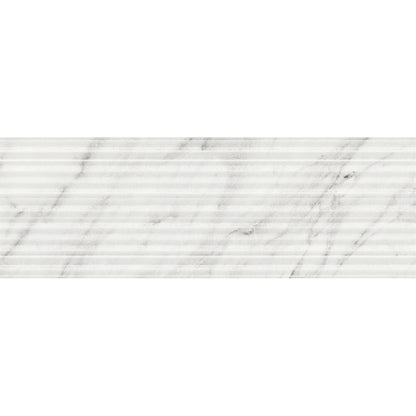 Terma White Décor Matt Ceramic Wall Tile 250mm x 750mm (7 per Box)