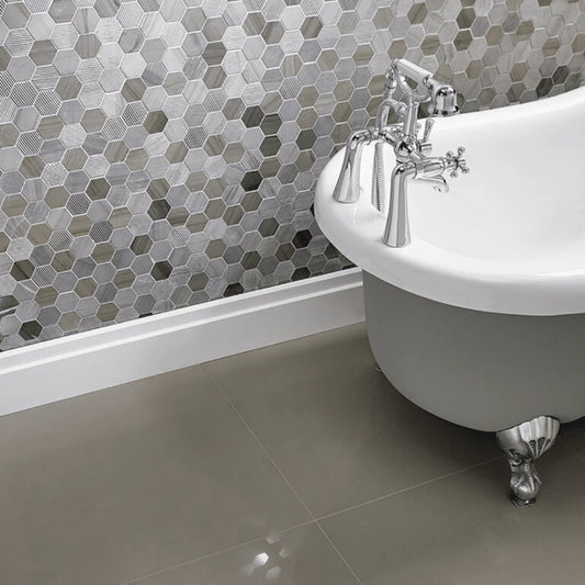 Coffee Stone Hexagon Mixed Finish Marble Mosaic 300mm x 300mm (10 per Box)