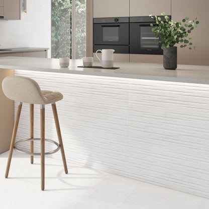 Legend White Décor Matt Ceramic Wall Tile 595mm x 295mm (7 per Box)