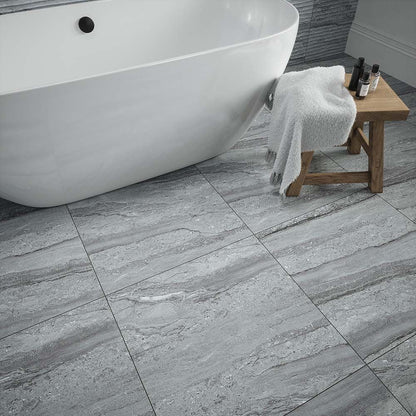 Laurent Grey Matt Porcelain Wall & Floor Tile 600mm x 600mm (3 perBox)