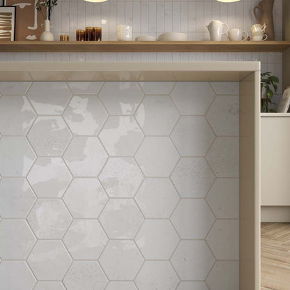 Hope White Hexagon Gloss Ceramic Wall Tile 150mm x 173mm (44 per Box)
