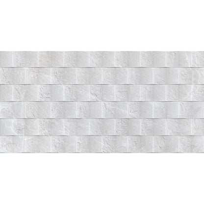 Masaya White Décor Matt Porcelain Wall Tile 1200mm x 600mm (2 per Box)