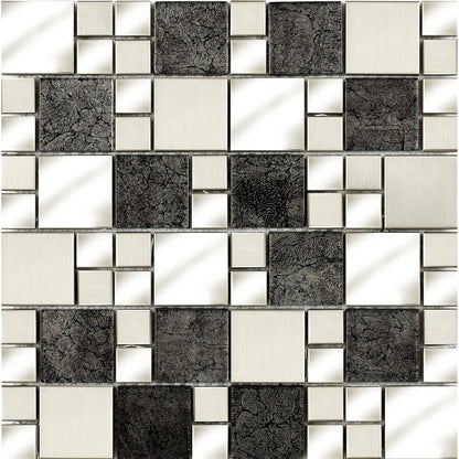 Moonlight Glass/Metal Mix Modular Wall Mosaic 300mm x 300mm (10 per Box)