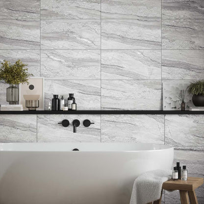 Laurent Grey Matt Ceramic Wall Tile 300mm x 60mm (8 per Box)