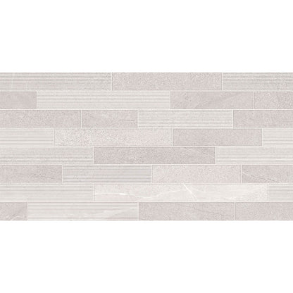 Norwick White Décor Gloss Ceramic Wall Tile 595mm x 295mm (8 per Box)