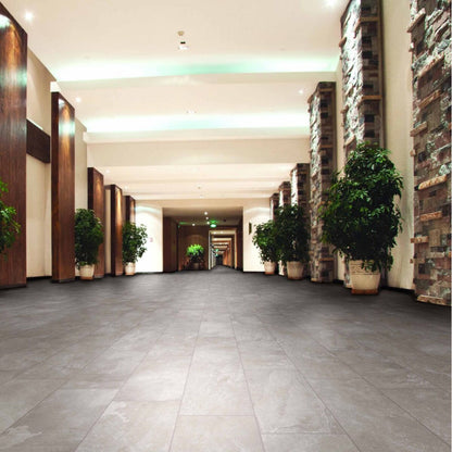 Loop Grey Matt Porcelain Wall & Floor Tile 308mm x 615mm (7 per Box)