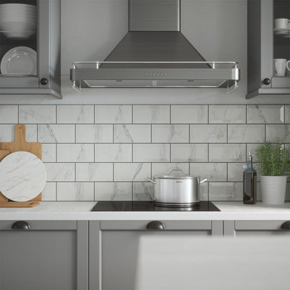 Metro Calacatta Gris Gloss Ceramic Wall Tile - All Sizes