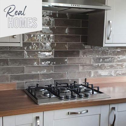 Hope Ash Gloss Ceramic Wall Tile 75mm x 300mm (Box of 44)