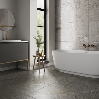 Planet Dark Semi-Polished Porcelain Wall & Floor Tile 1198mm x 598mm (2 per Box)