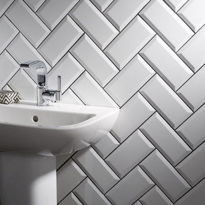 Metro White Gloss Ceramic Wall Tile - All Sizes