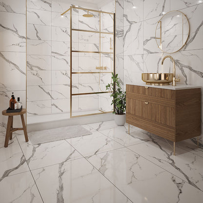 Hera Marble Polished Porcelain Wall & Floor Tile - All Sizes