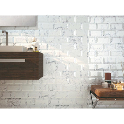 Metro Calacatta Gris Gloss Ceramic Wall Tile - All Sizes