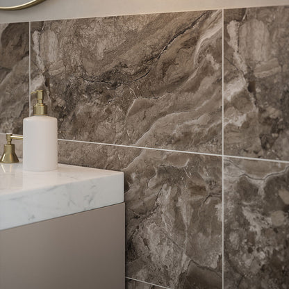 Kore Slate Grey Polished Porcelain Wall & Floor Tile - All Sizes