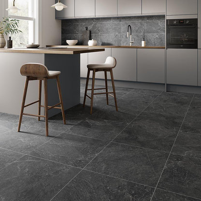 Genesis Anthracite Porcelain Wall & Floor Tile 600mm x 600mm (4 per Box)